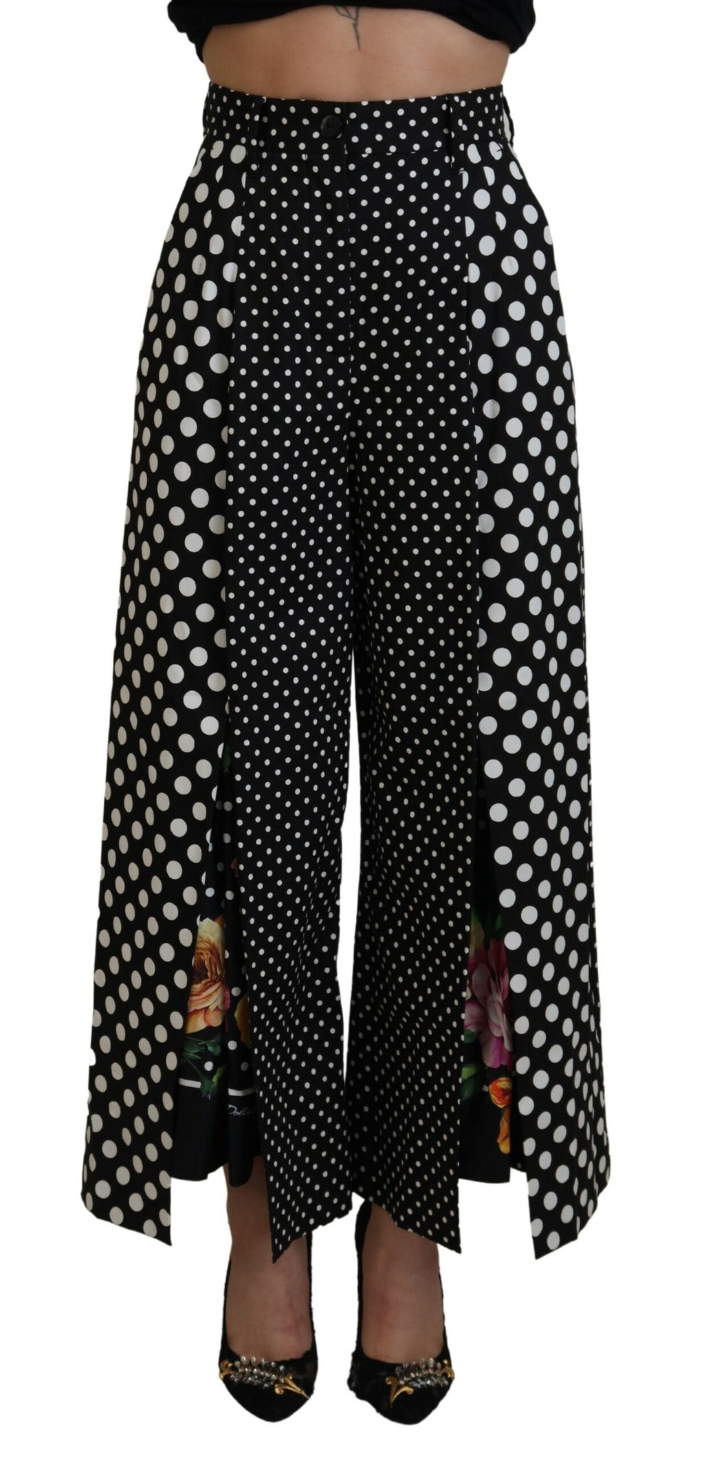 Dolce & Gabbana Multicolor Polka Dot High-Waist Trousers