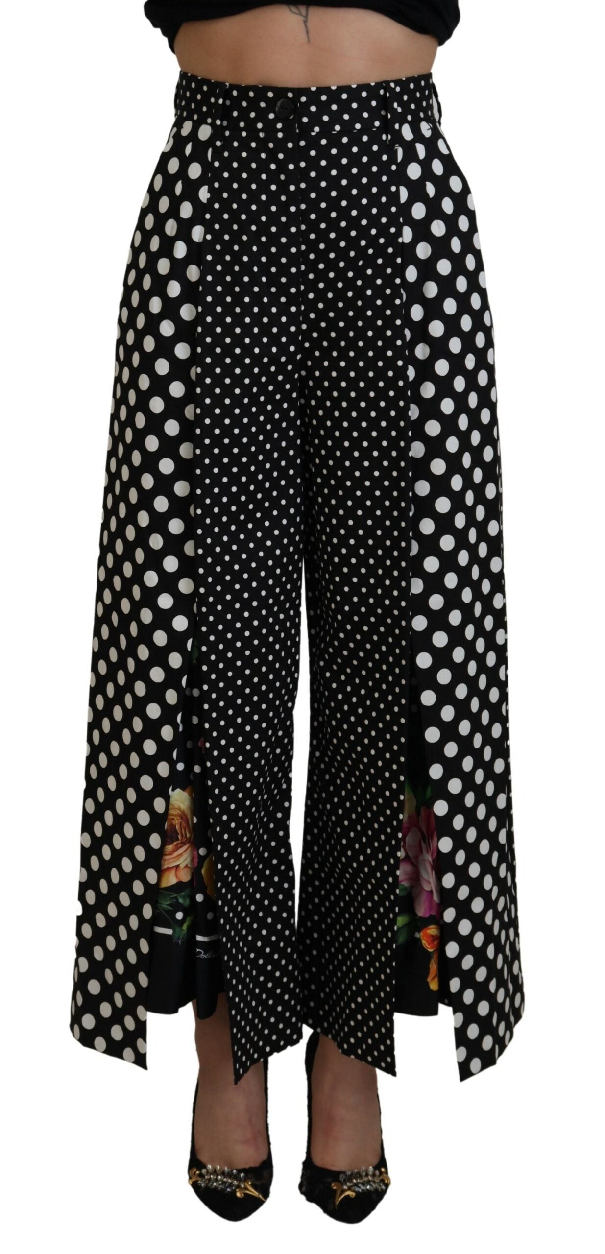 Dolce & Gabbana Multicolor Polka Dot High-Waist Trousers
