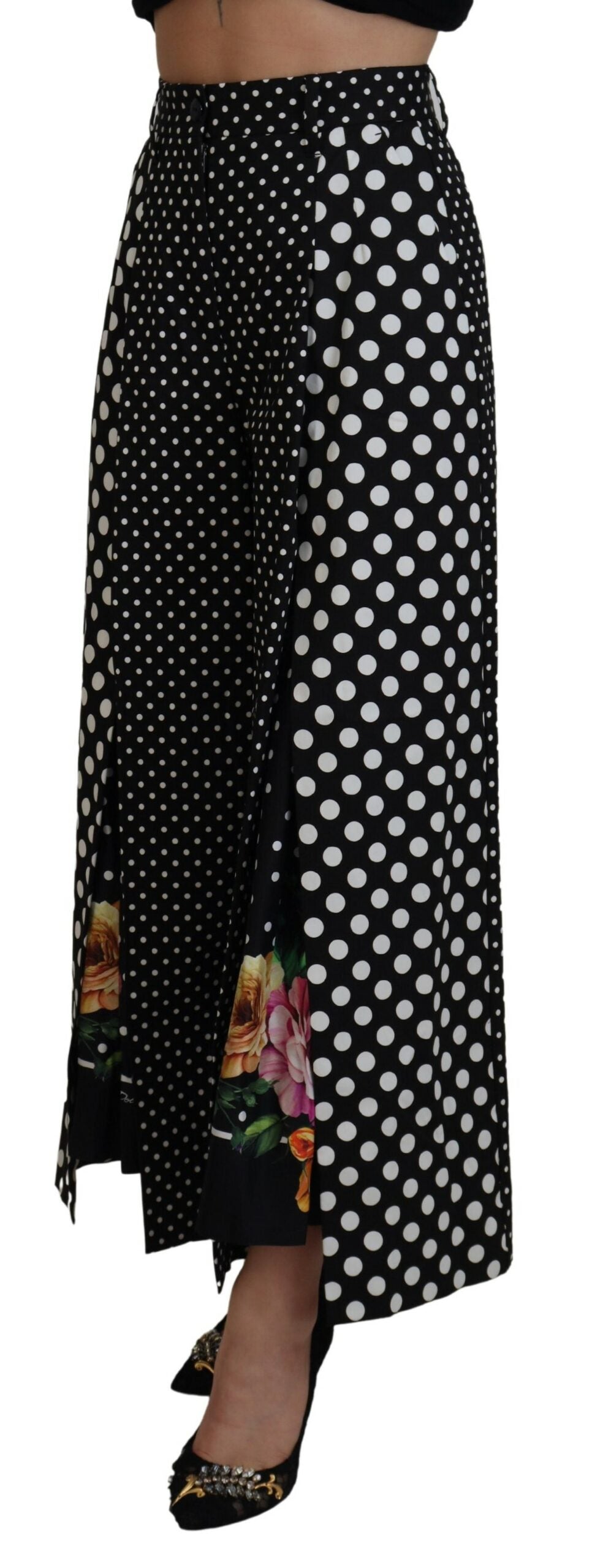 Dolce & Gabbana Multicolor Polka Dot High-Waist Trousers