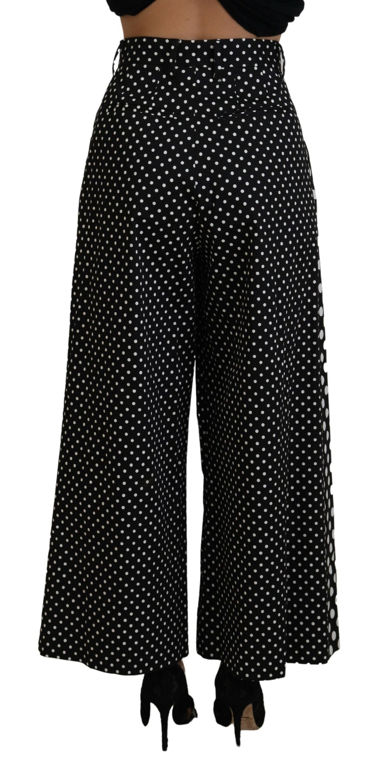 Dolce & Gabbana Multicolor Polka Dot High-Waist Trousers