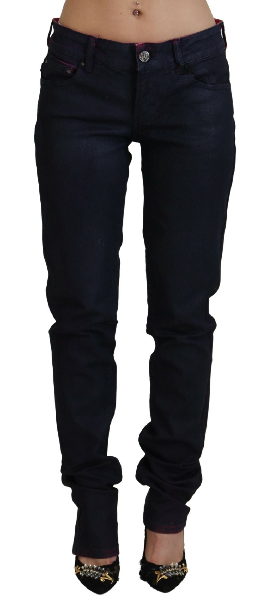 Just Cavalli Schwarze Slim Fit Damen Casual Denim Jeans mit niedriger Taille