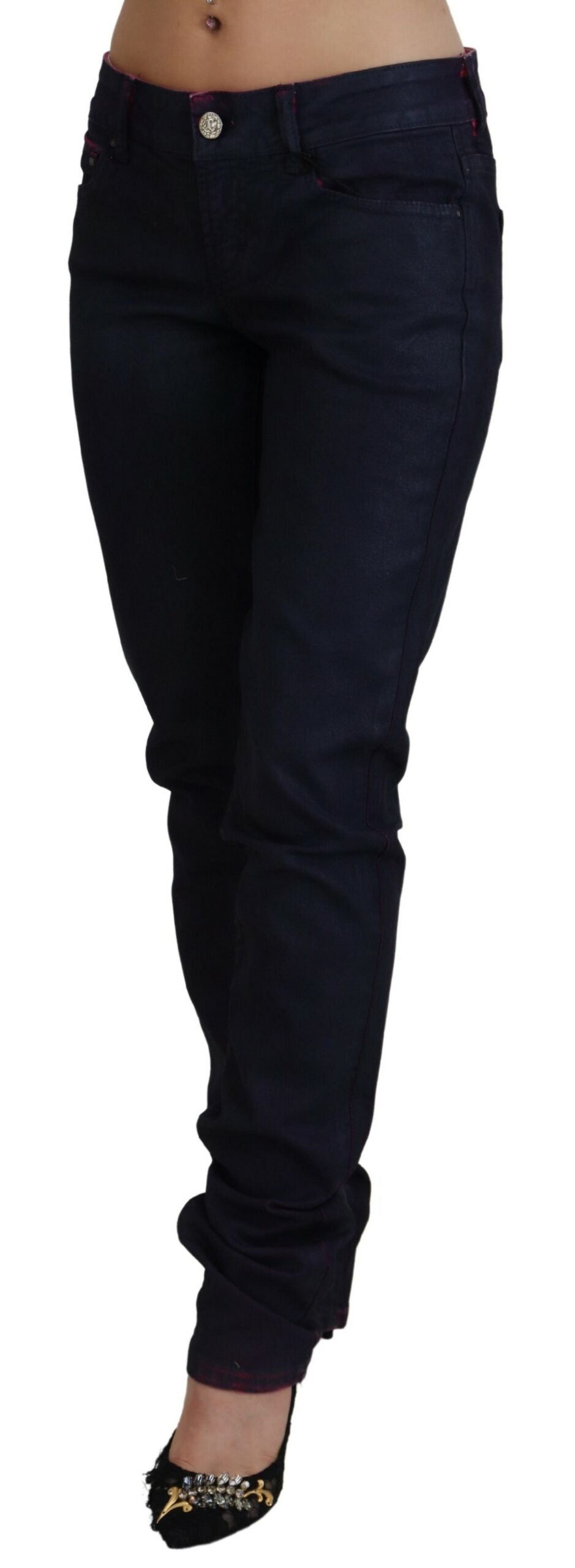 Just Cavalli Schwarze Slim Fit Damen Casual Denim Jeans mit niedriger Taille