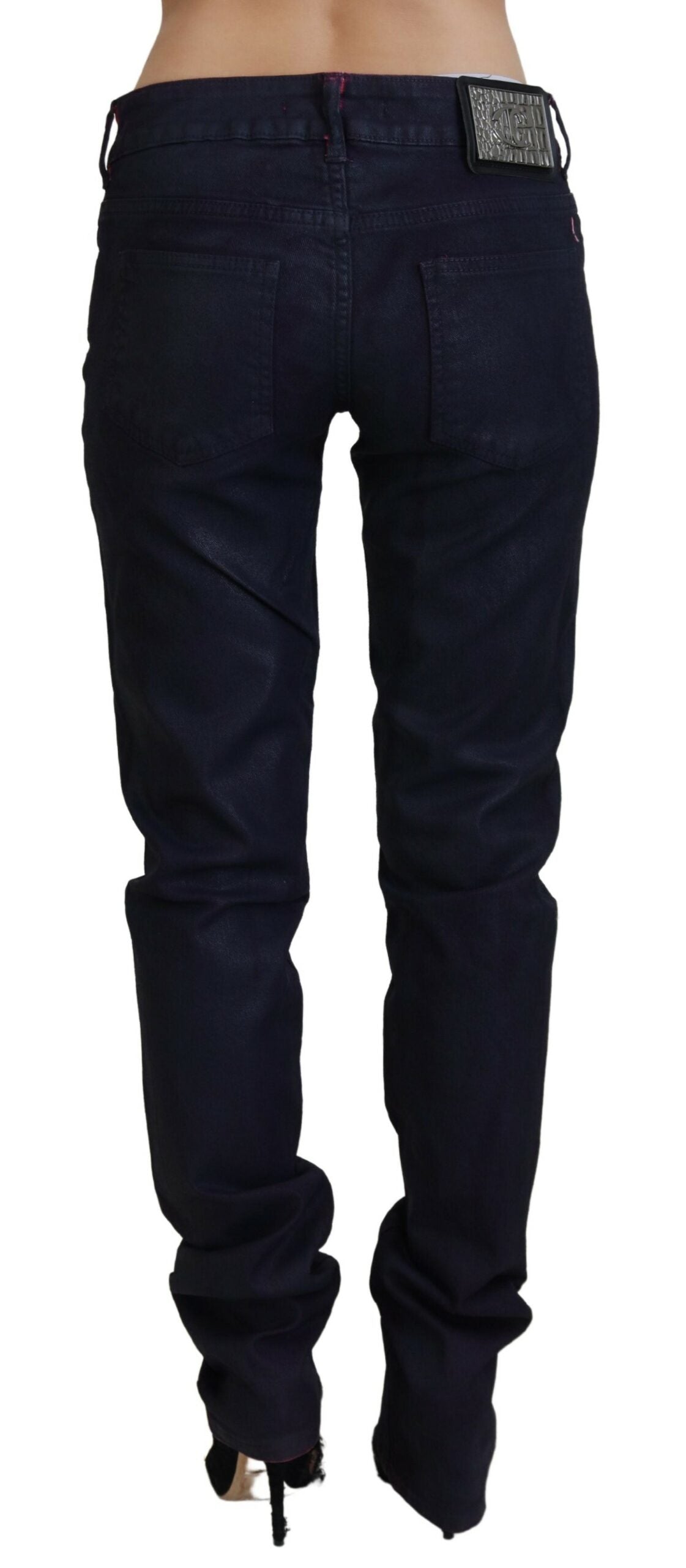 Just Cavalli Schwarze Slim Fit Damen Casual Denim Jeans mit niedriger Taille