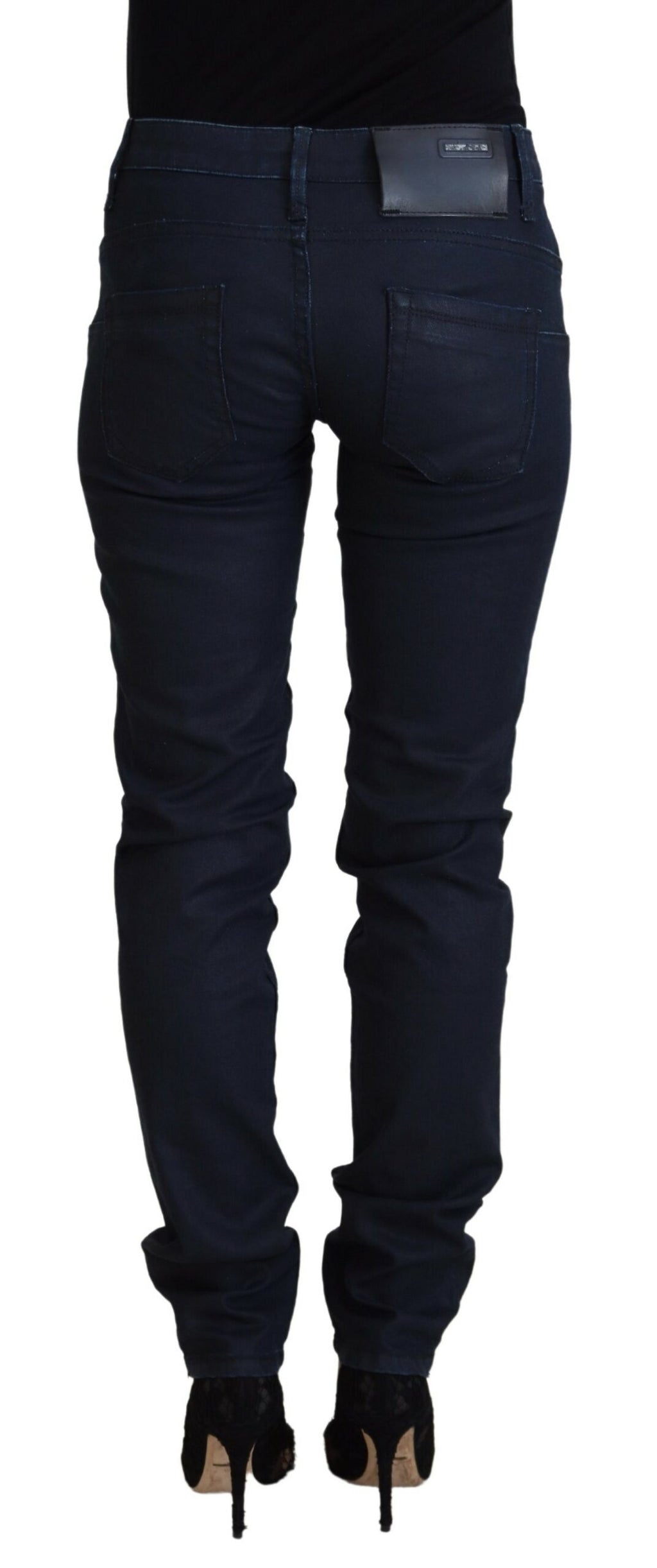 Eight Blue Cotton Low Waist Slim Fit Women's Casual Denim Jeans