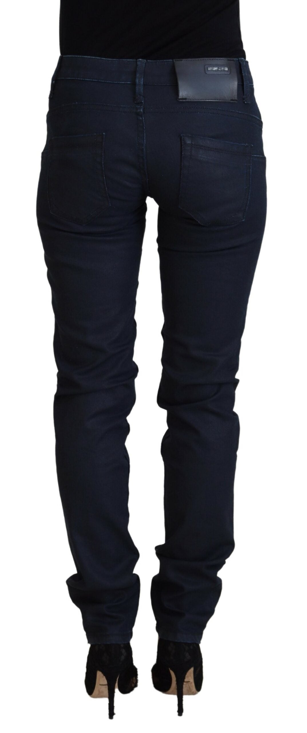 Eight Blue Cotton Low Waist Slim Fit Women's Casual Denim Jeans