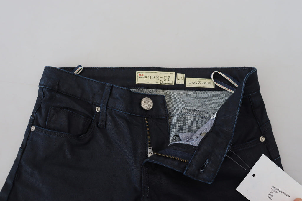 Eight Blue Cotton Low Waist Slim Fit Women's Casual Denim Jeans