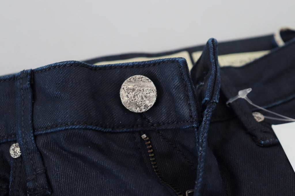 Eight Blue Cotton Low Waist Slim Fit Women's Casual Denim Jeans