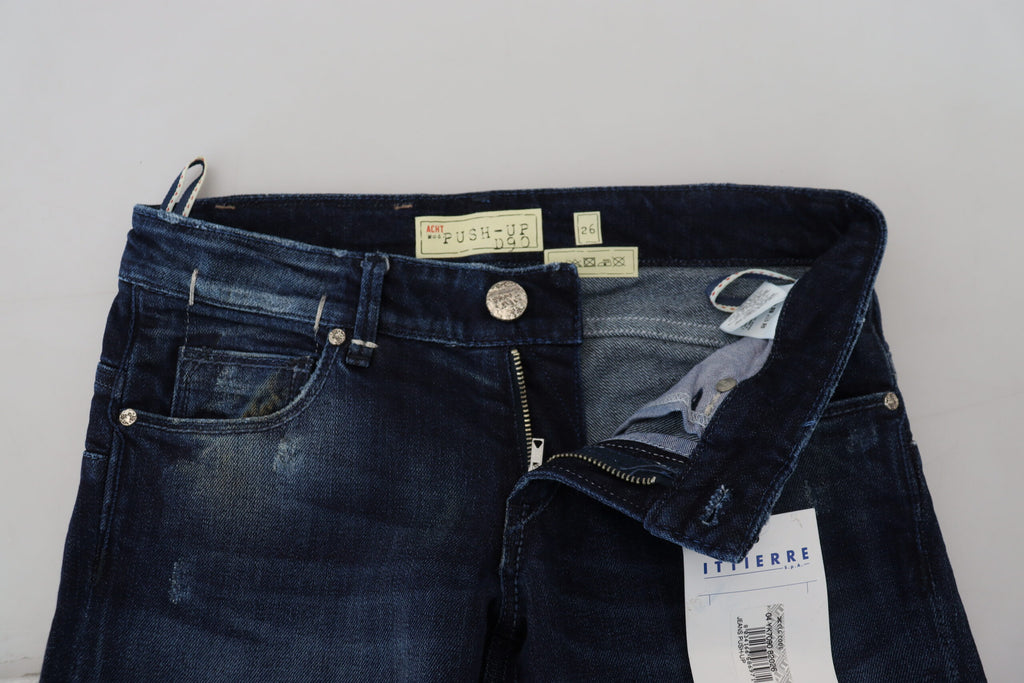 Eight Blue Cotton Low Waist Slim Fit Women's Casual Denim Jeans