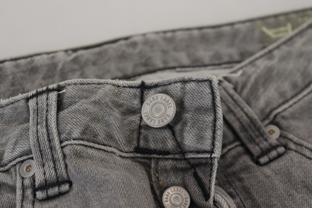 Care Label Grey Washed Cotton Skinny Women's Casual Denim Jeans