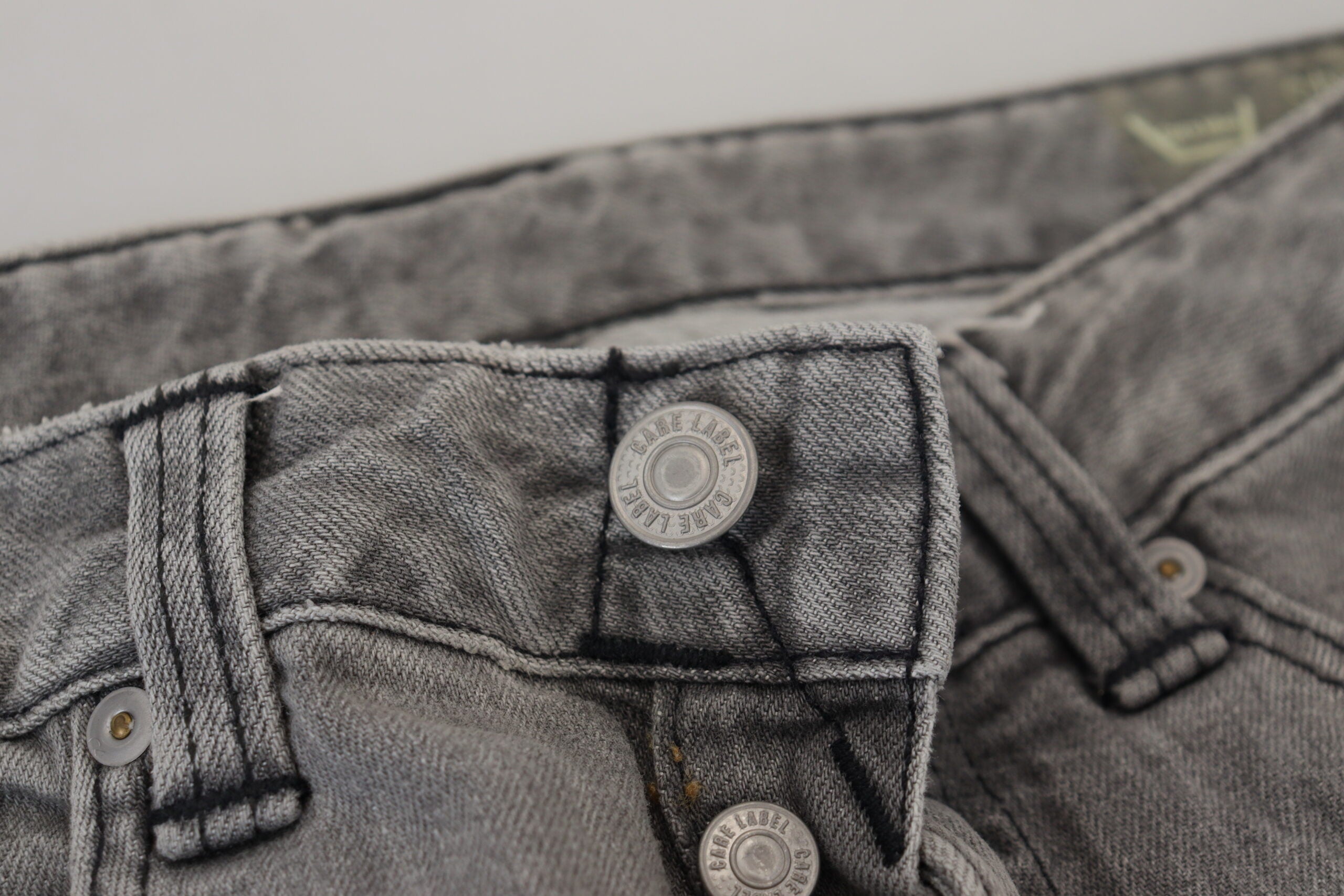 Care Label Grey Washed Cotton Skinny Women's Casual Denim Jeans