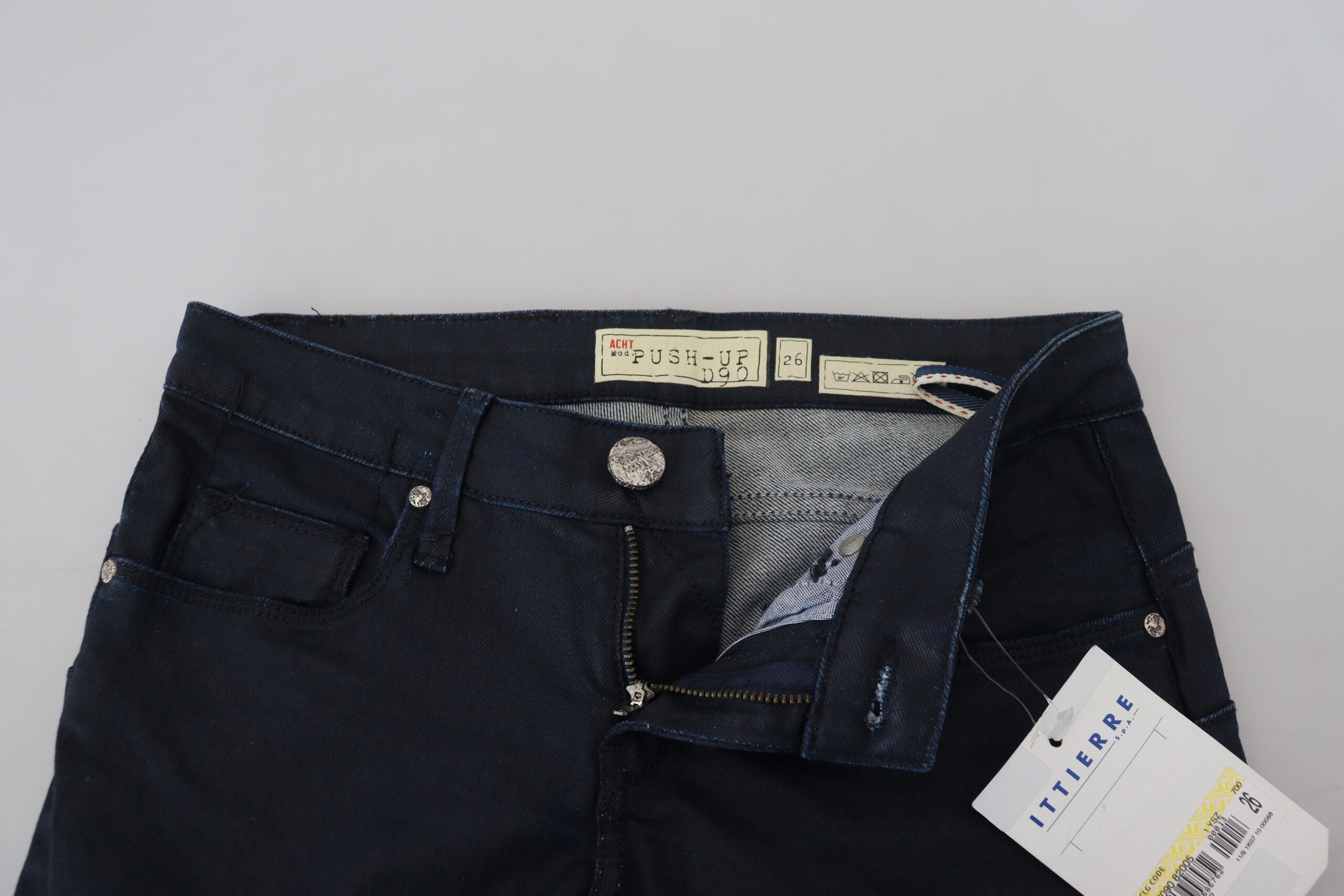 Eight Blue Cotton Skinny Low Waist Women's Casual Denim Jeans