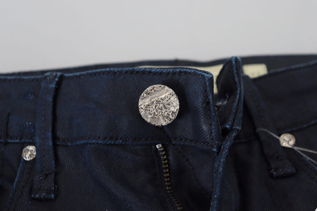 Eight Blue Cotton Skinny Low Waist Women's Casual Denim Jeans