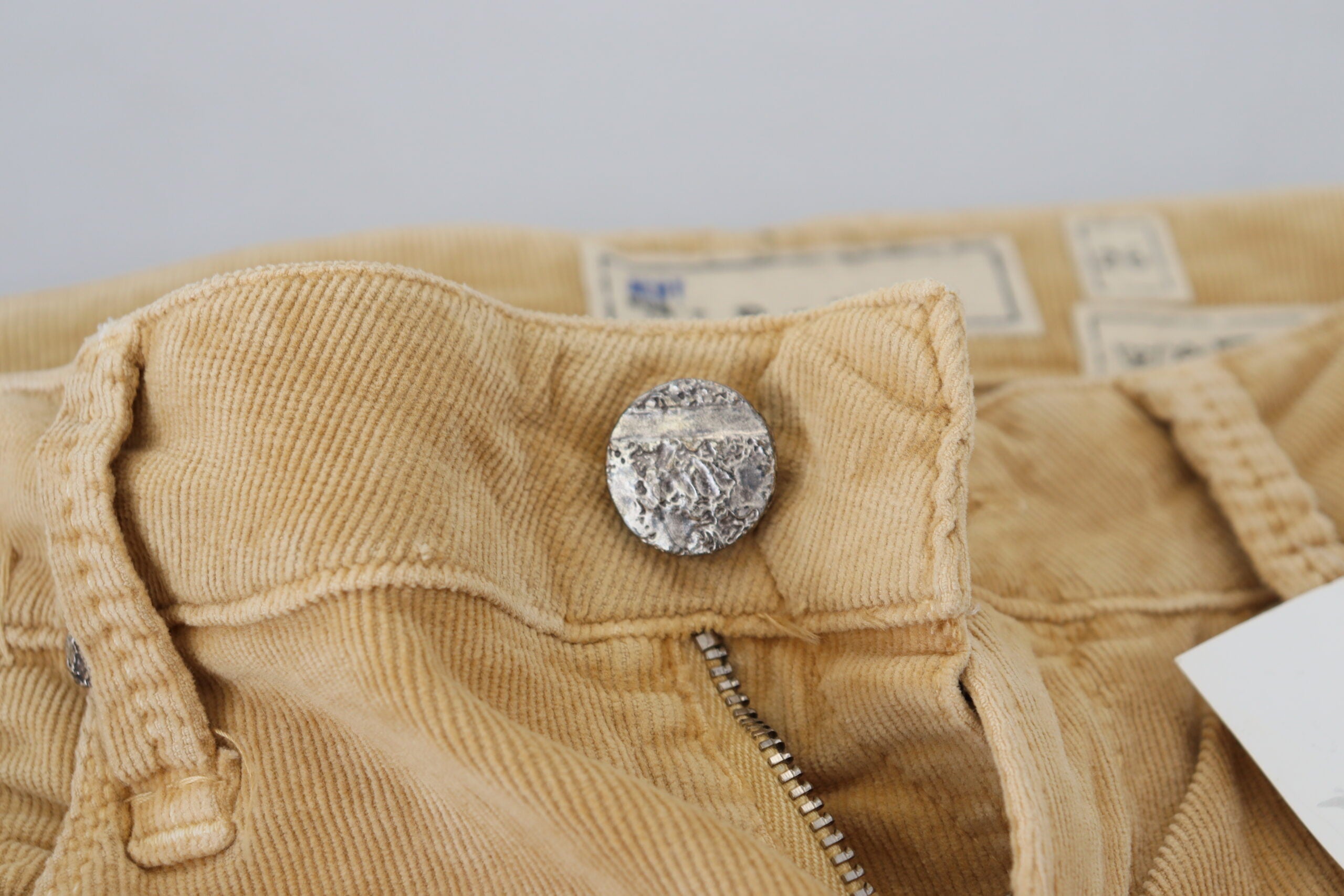 Eight Brown Low-Rise Cotton Corduroy Casual Jeans for Women