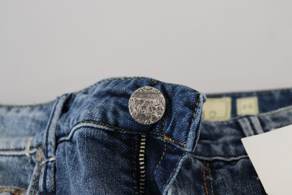 Eight Blue Washed Low Waist Women's Casual Jeans