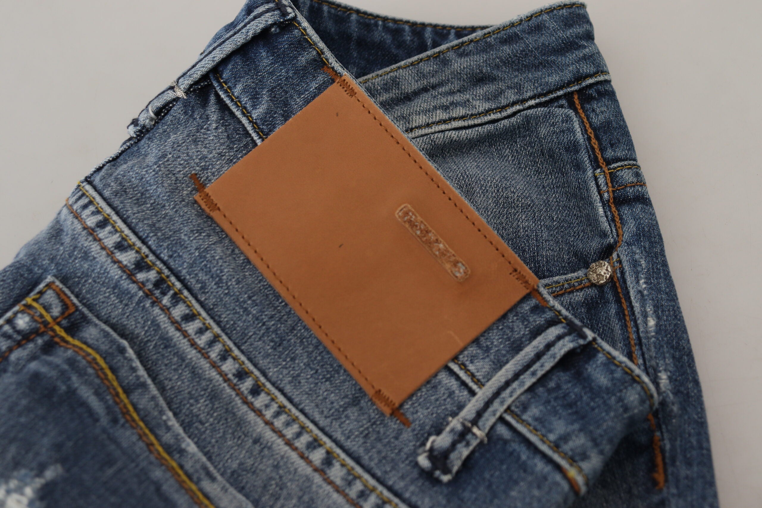 Eight Blue Washed Low Waist Women's Casual Jeans