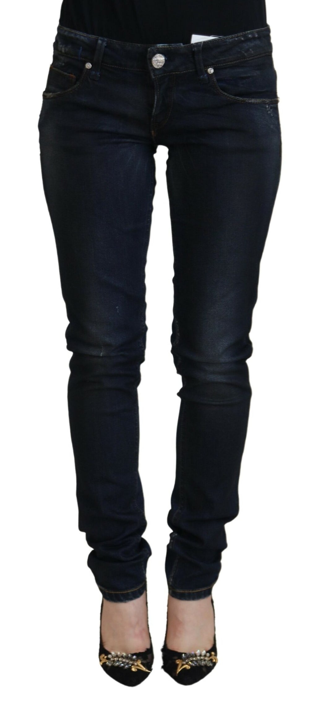 Eight Blue Cotton Low Rise Slim Fit Women's Casual Jeans