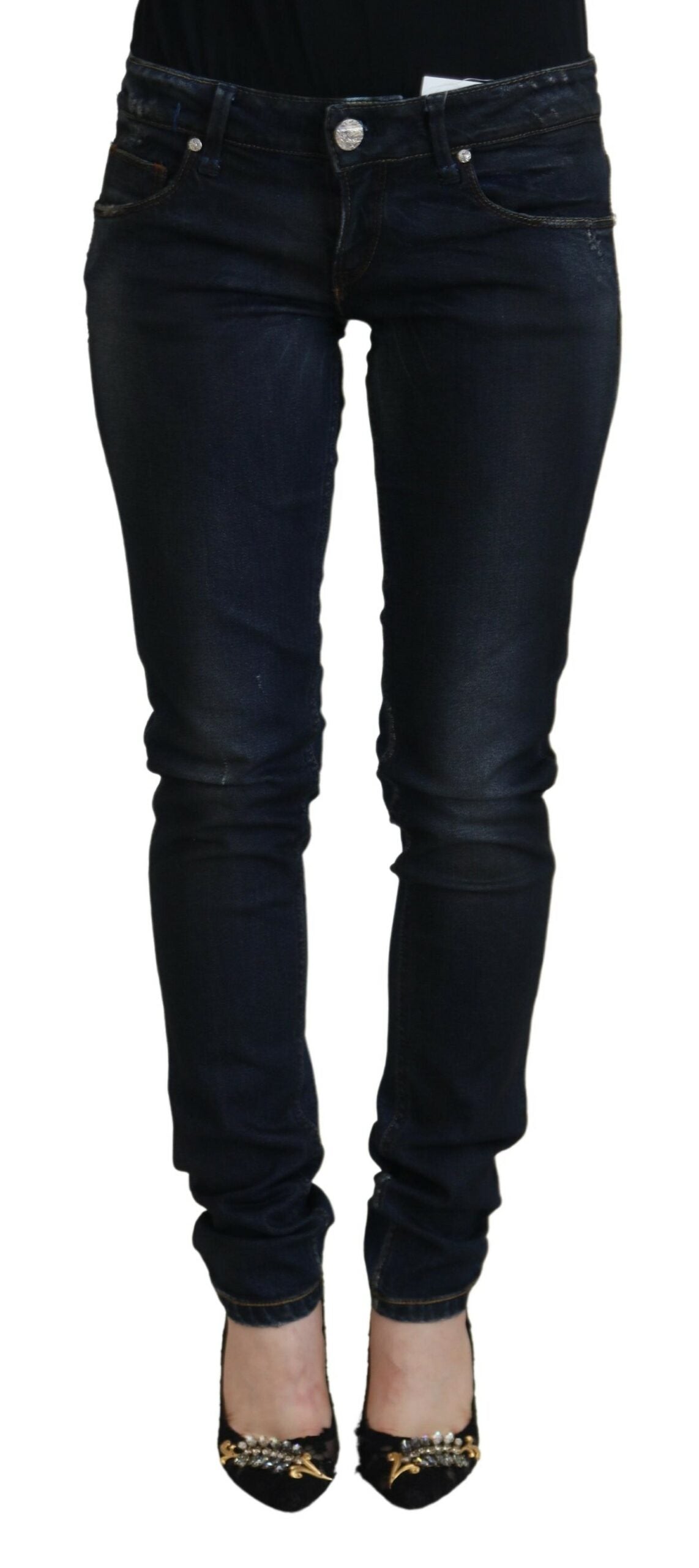 Eight Blue Cotton Low Rise Slim Fit Women's Casual Jeans