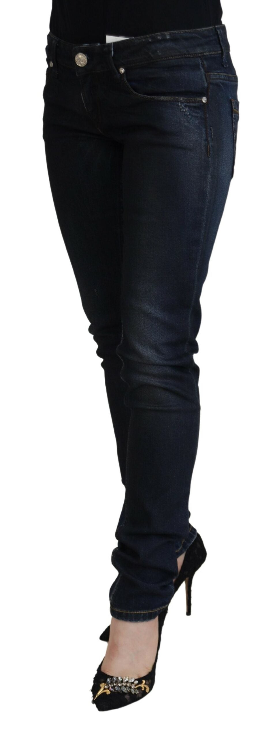 Eight Blue Cotton Low Rise Slim Fit Women's Casual Jeans