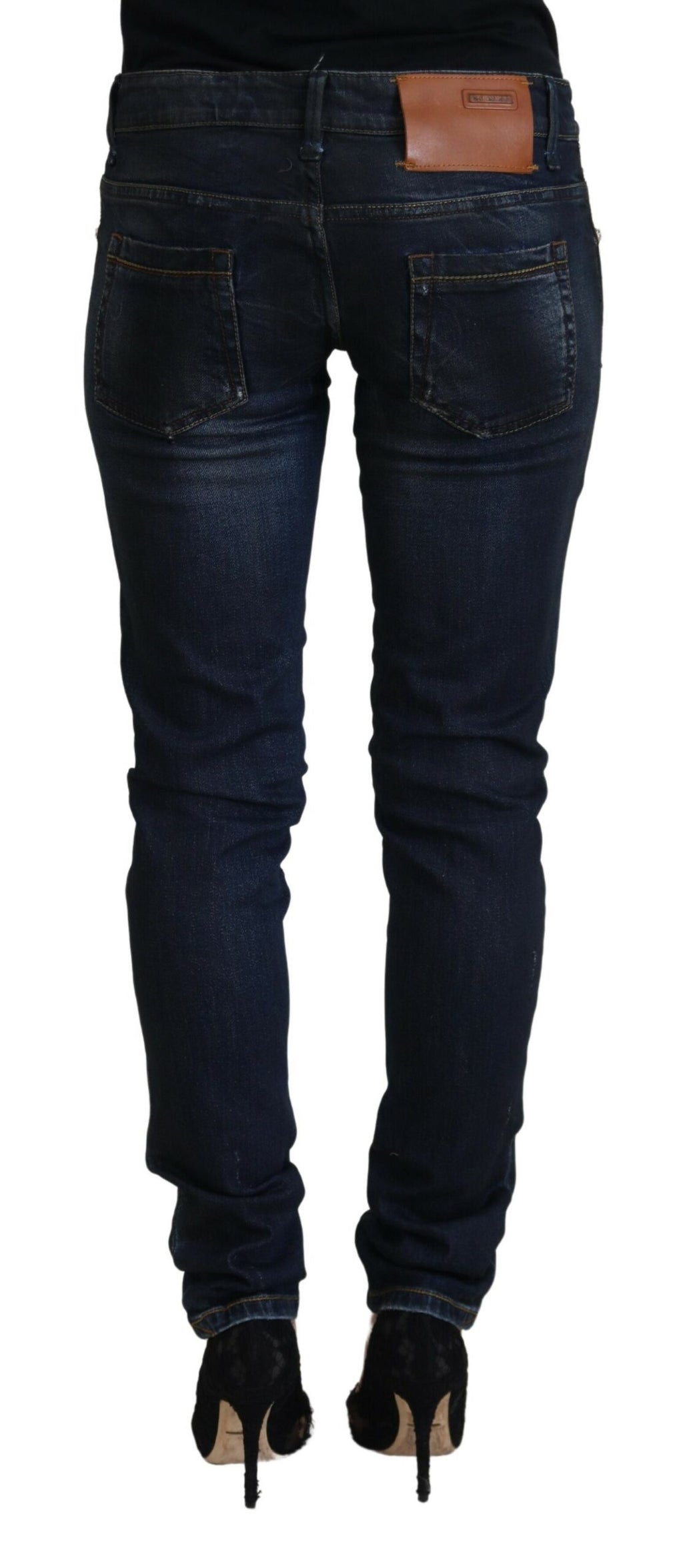 Eight Blue Cotton Low Rise Slim Fit Women's Casual Jeans