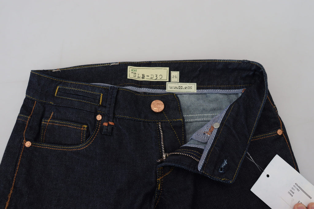 Eight Blue Cotton Low Waist Slim Fit Women's Casual Jeans