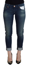 Acht Blaue Baumwolle Slim Fit Damen Casual Denim Jeans