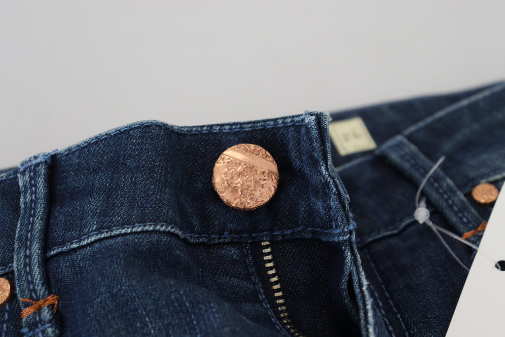 Acht Blaue Baumwolle Slim Fit Damen Casual Denim Jeans