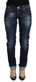 Eight Blue Cotton Slim Fit Women's Casual Denim Jeans