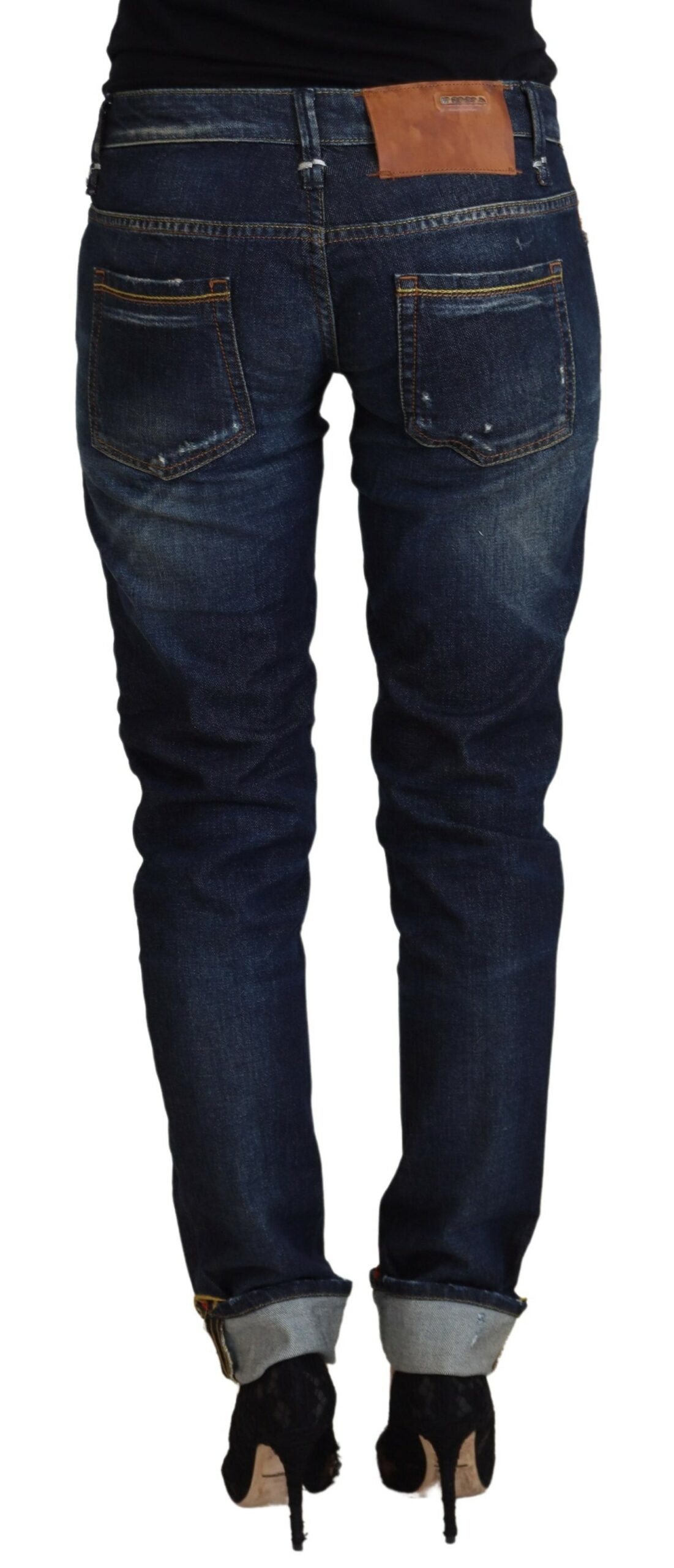 Eight Blue Cotton Slim Fit Women's Casual Denim Jeans