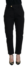 CYCLE Black Cotton Baggy High Waist Women's Pants