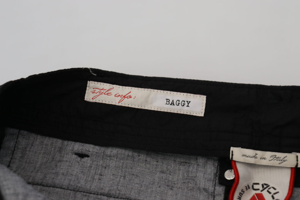 CYCLE Black Cotton Baggy High Waist Women's Pants