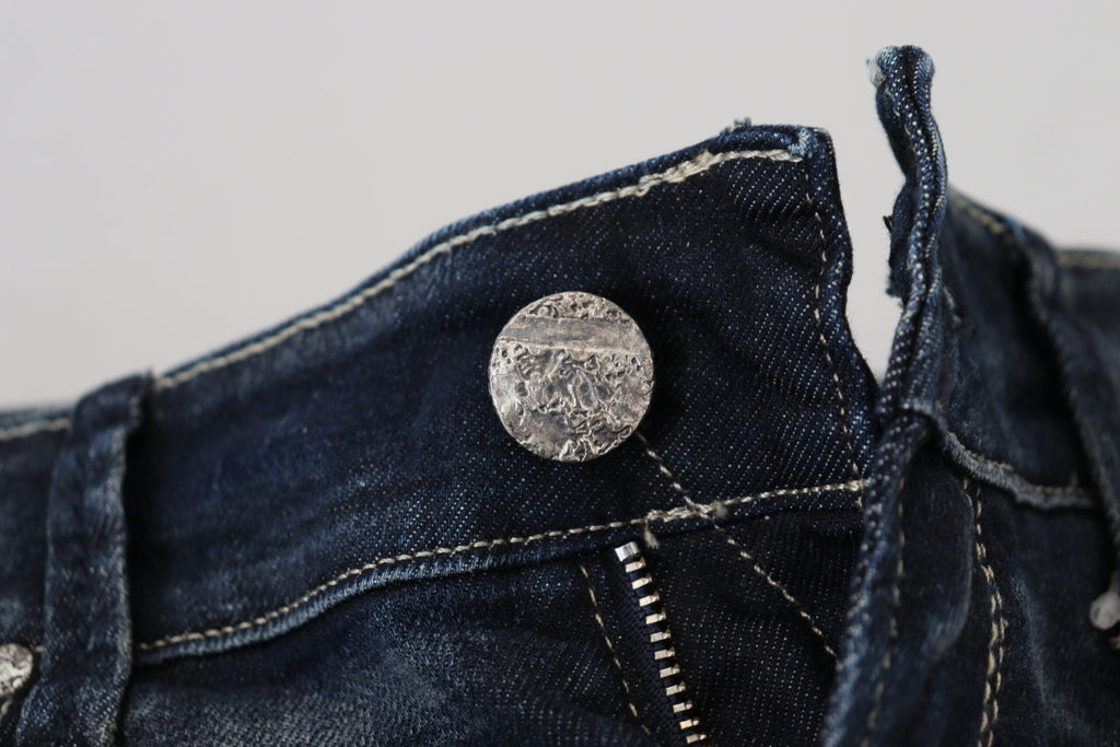 Eight Blue Washed Cotton Slim Fit Women's Denim Jeans