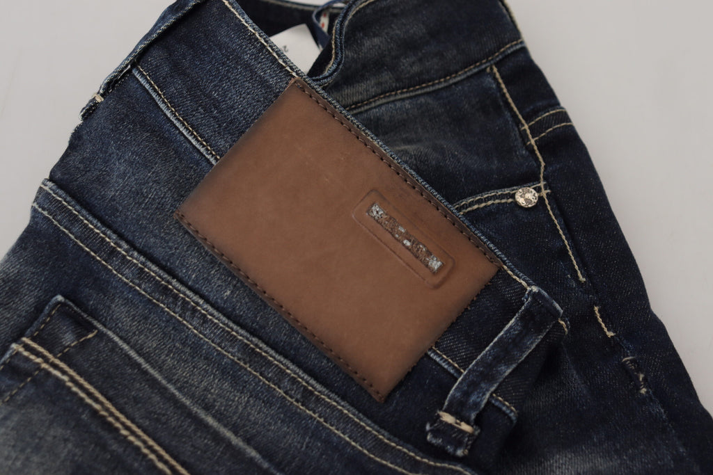Eight Blue Washed Cotton Slim Fit Women's Denim Jeans