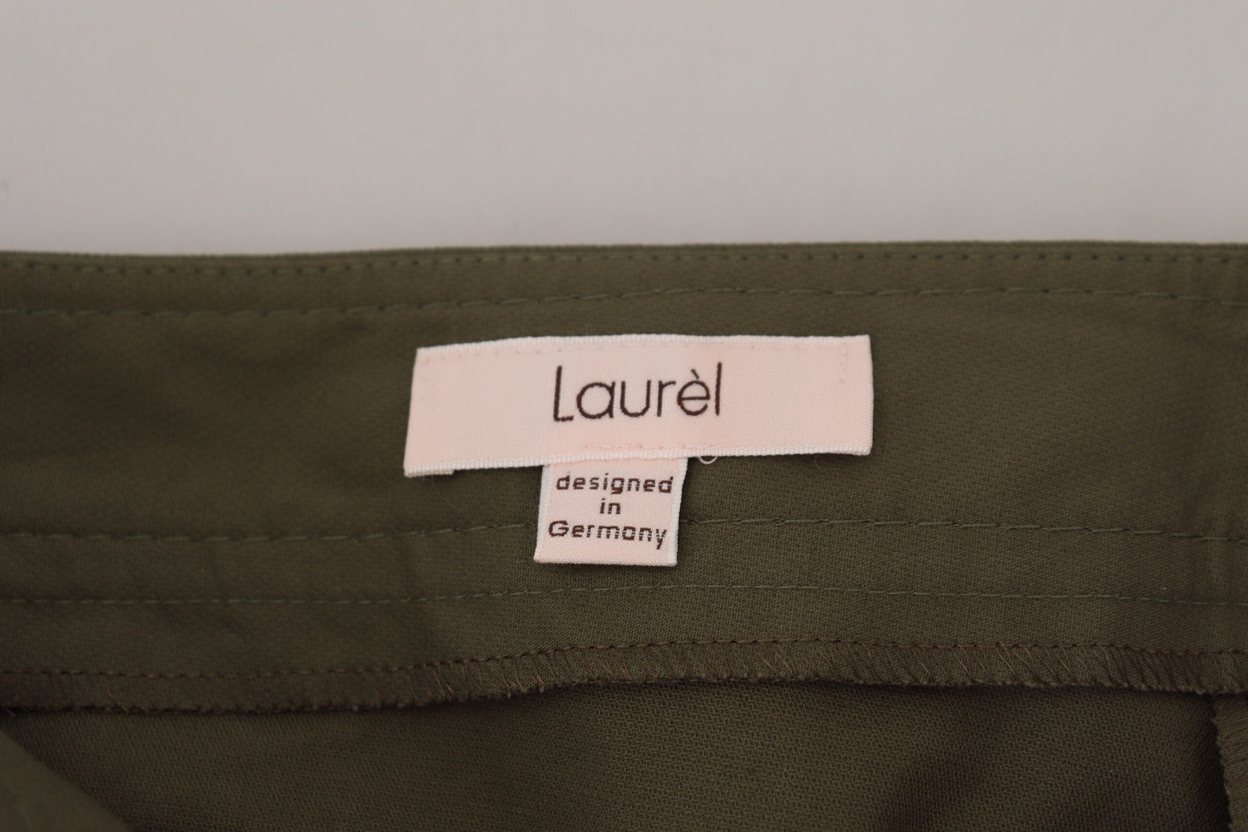 LAUREL Green Cotton High Waist Women's Tapered Pants