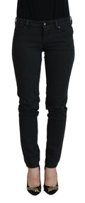 Ermanno Scervino Black Cotton Slim Fit Women's Denim Jeans