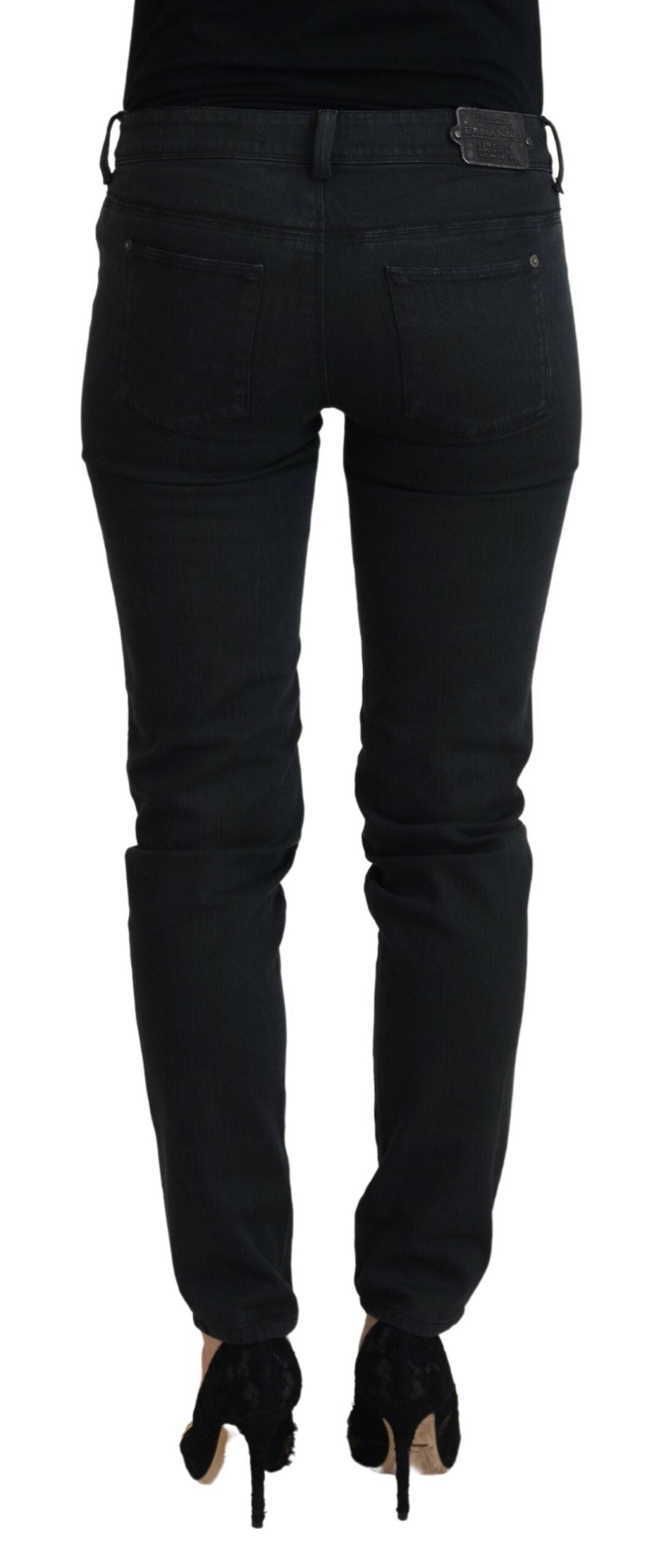 Ermanno Scervino Black Cotton Slim Fit Women's Denim Jeans
