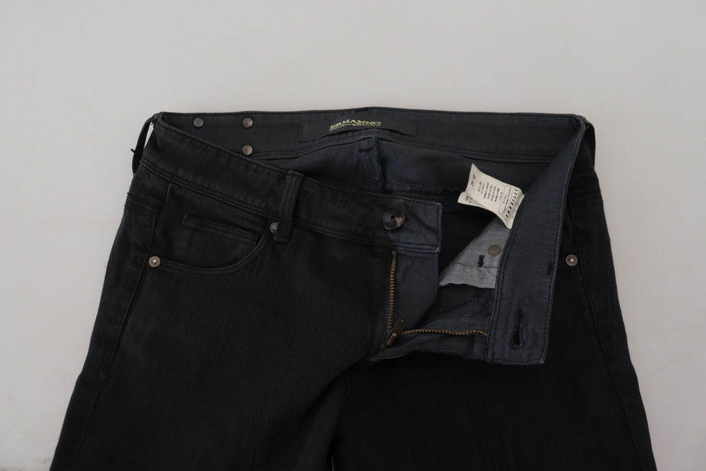 Ermanno Scervino Black Cotton Slim Fit Women's Denim Jeans