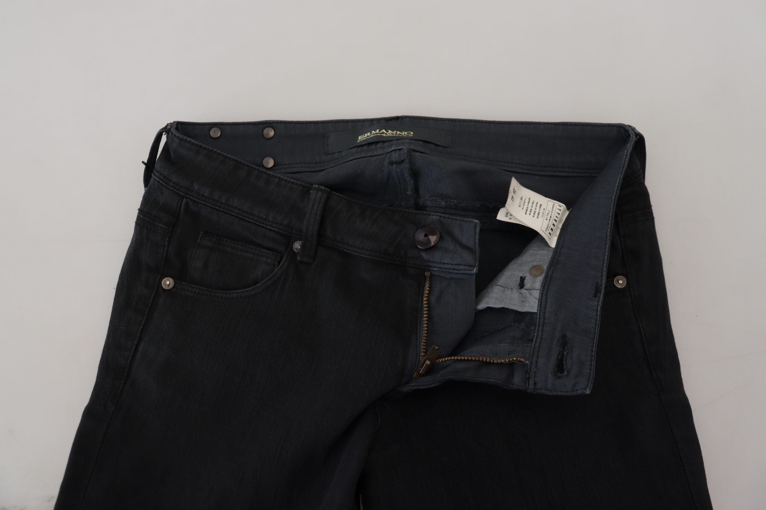 Ermanno Scervino Black Cotton Slim Fit Women's Denim Jeans