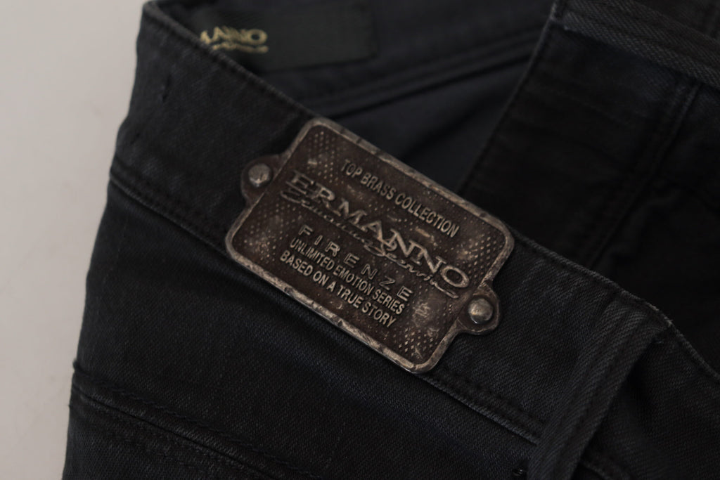 Ermanno Scervino Black Cotton Slim Fit Women's Denim Jeans