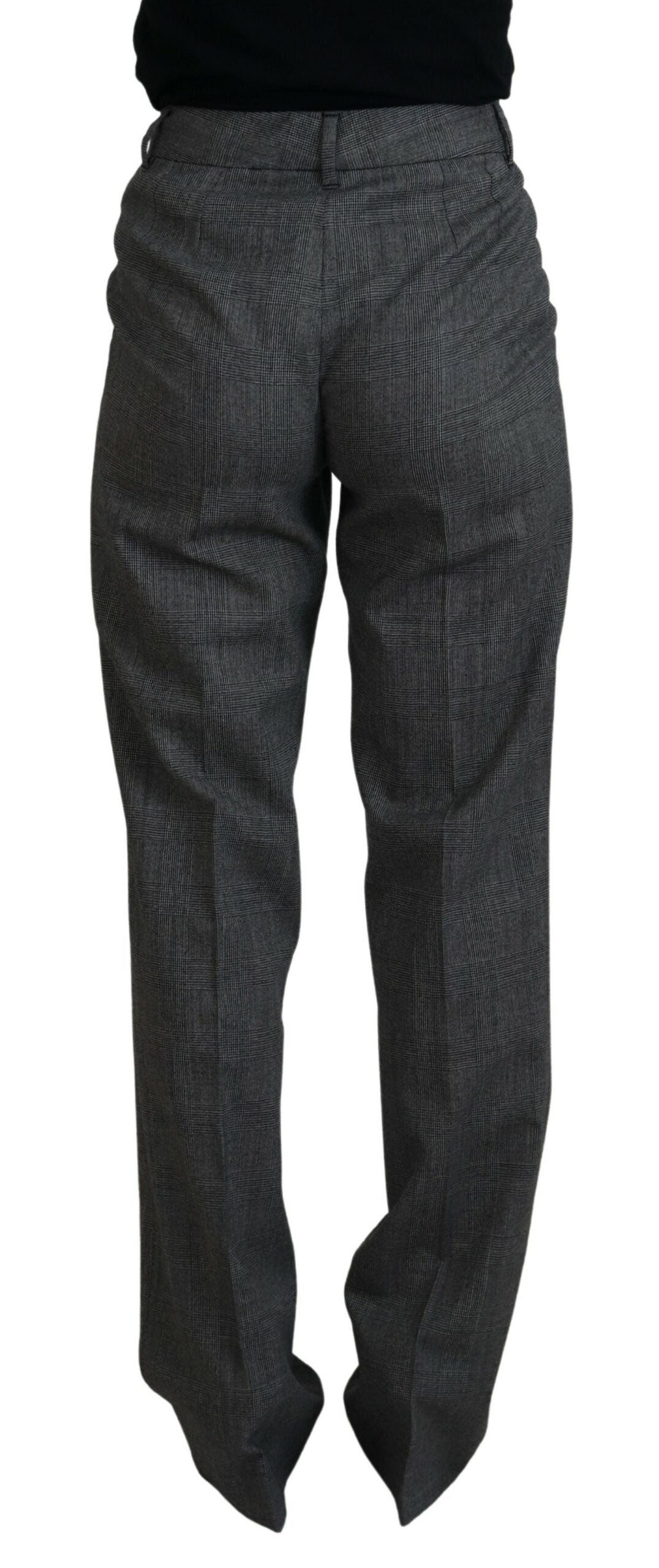 Dolce & Gabbana Women's Gray High-Waisted Wool Trousers