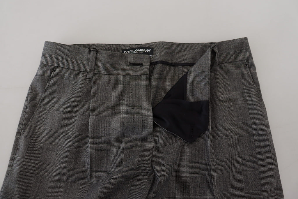 Dolce & Gabbana Women's Gray High-Waisted Wool Trousers