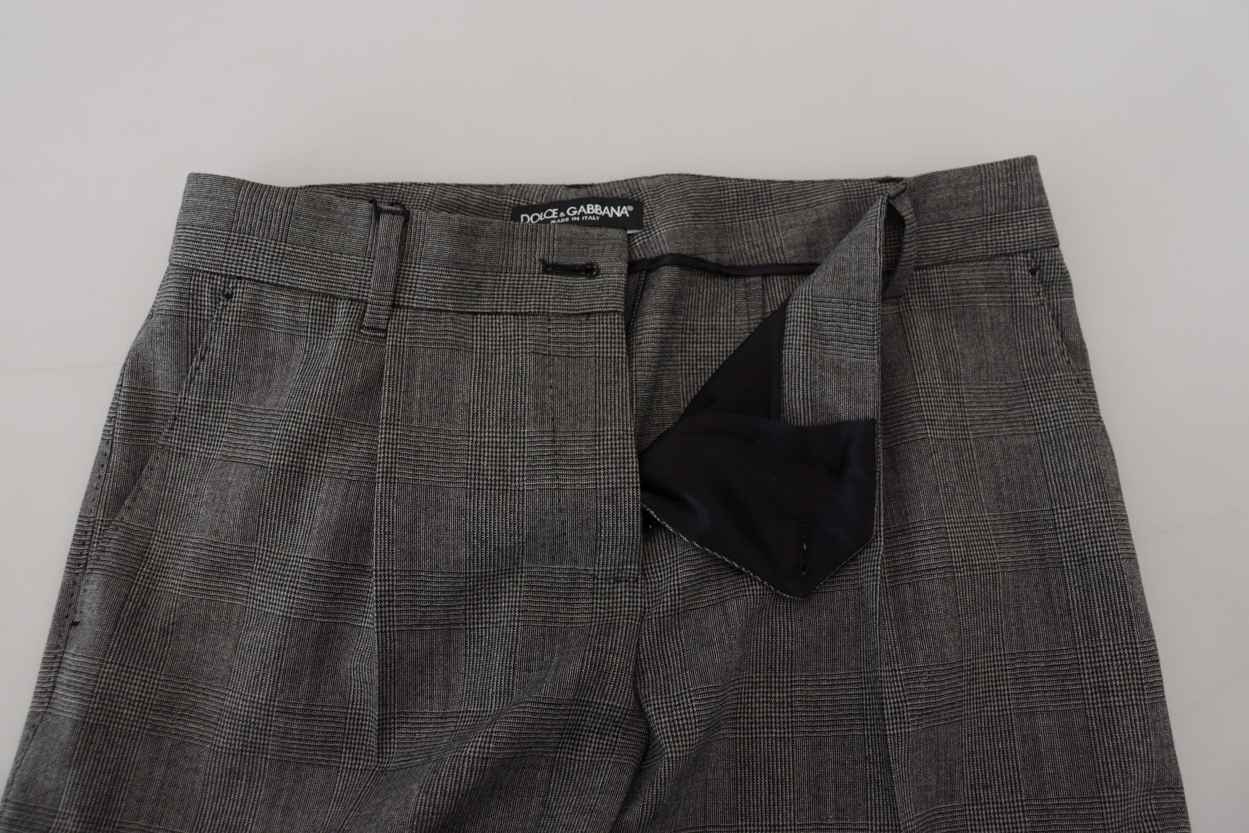 Dolce & Gabbana Women's Gray High-Waisted Wool Trousers