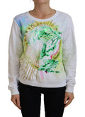 Versace Jeans Couture White Graphic Print Long Sleeve Jumper