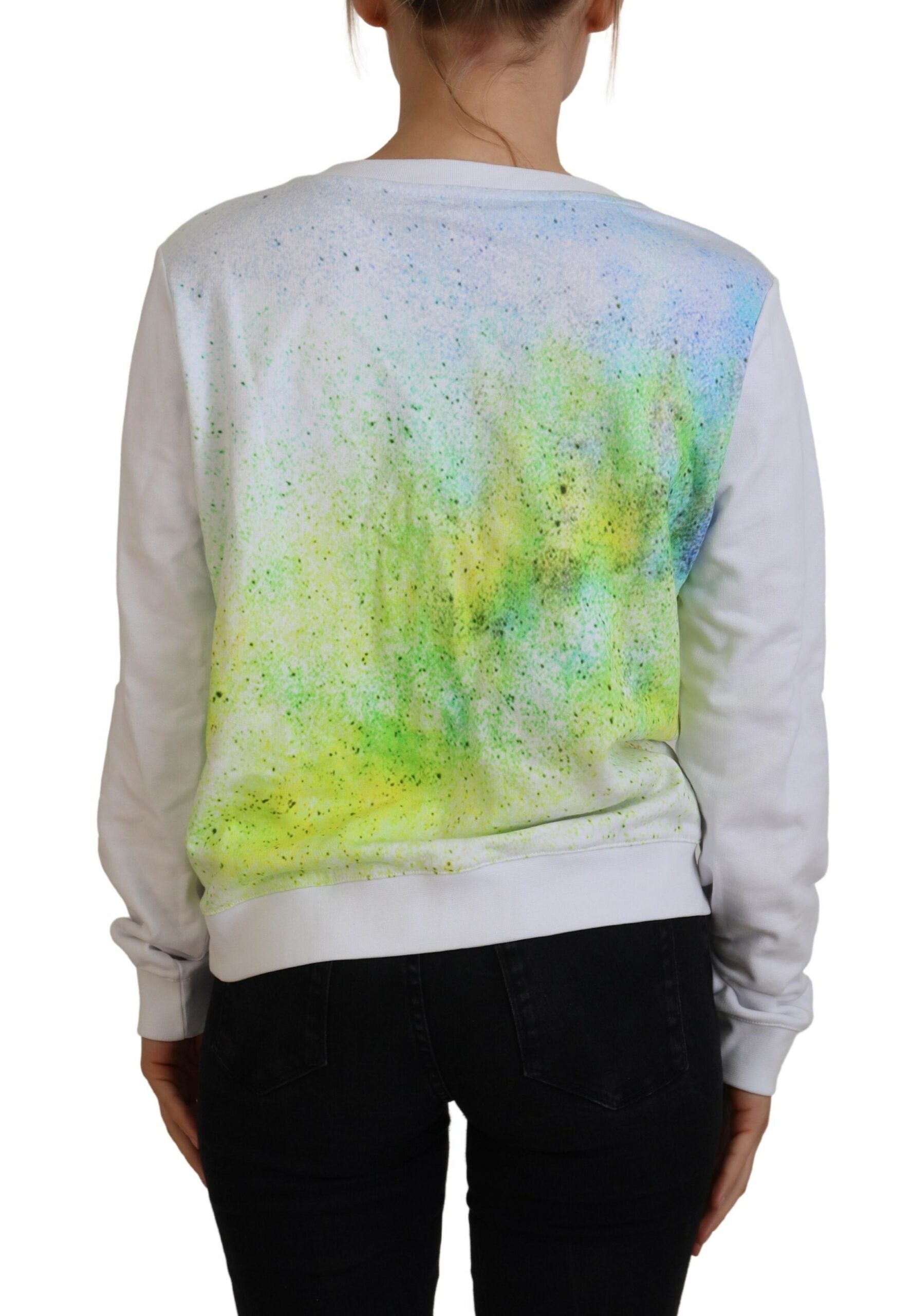 Versace Jeans Couture White Graphic Print Long Sleeve Jumper