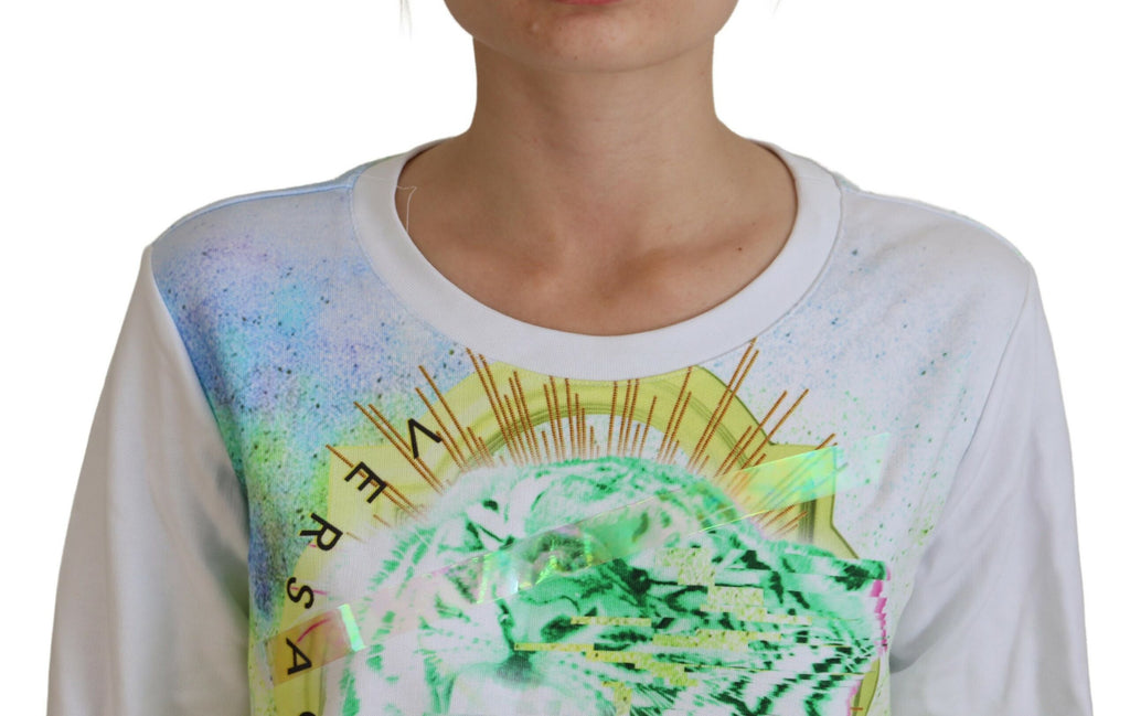 Versace Jeans Couture White Graphic Print Long Sleeve Jumper