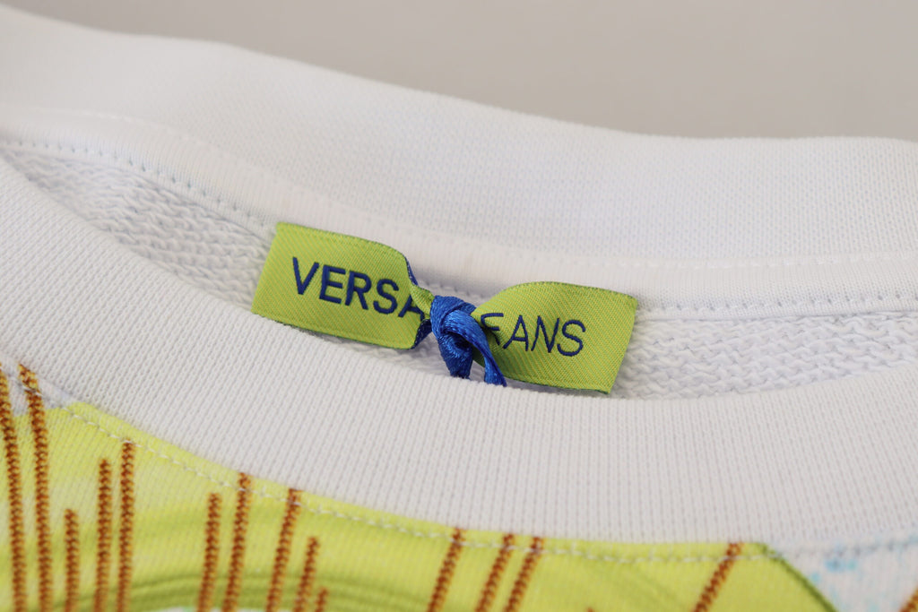 Versace Jeans Couture White Graphic Print Long Sleeve Jumper