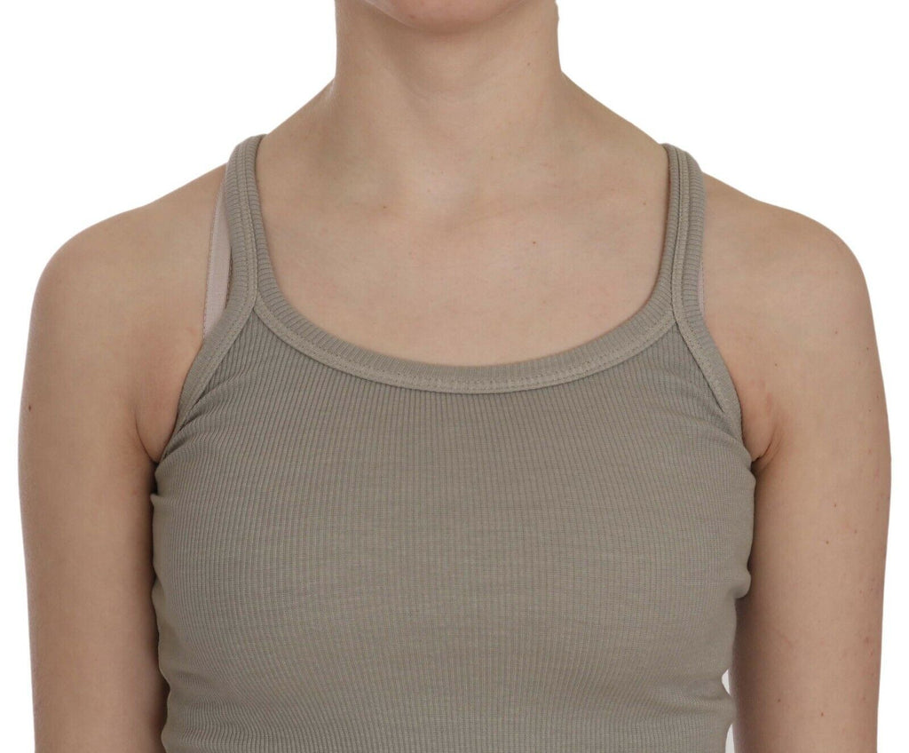 PINK MEMORIES Beige Sleeveless Spaghetti Strap Tank Top