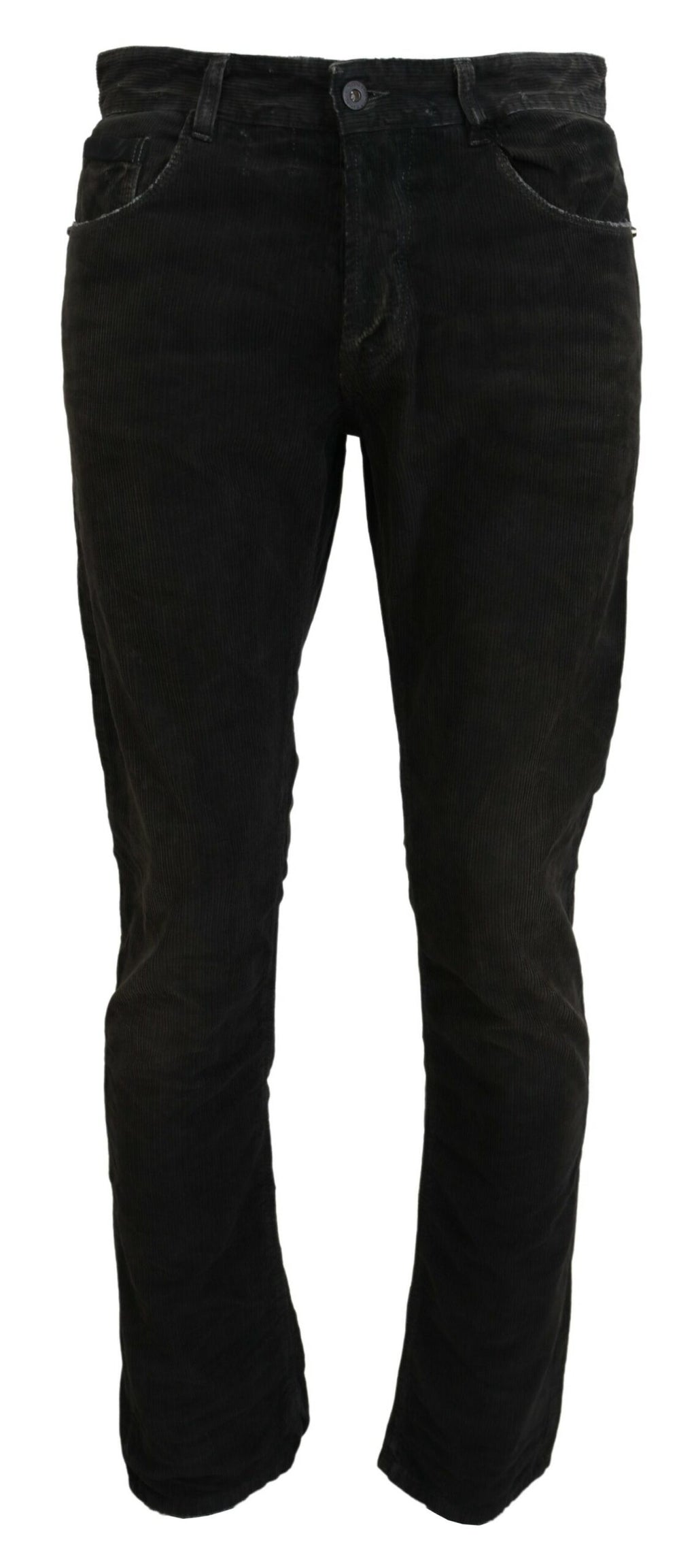 Costume National Grey Cotton Corduroy Men's Casual Jeans