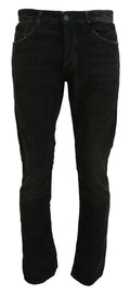 Costume National Grey Cotton Corduroy Men's Casual Jeans