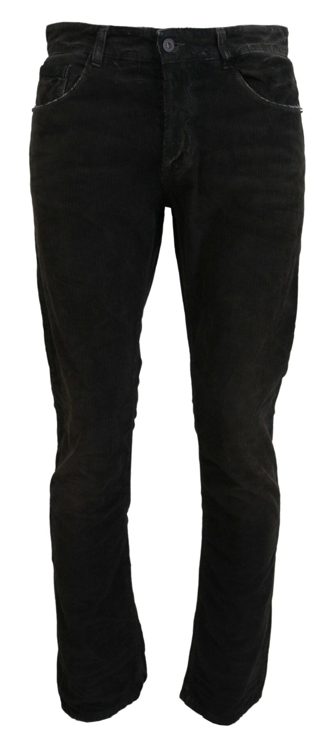 Costume National Grey Cotton Corduroy Men's Casual Jeans