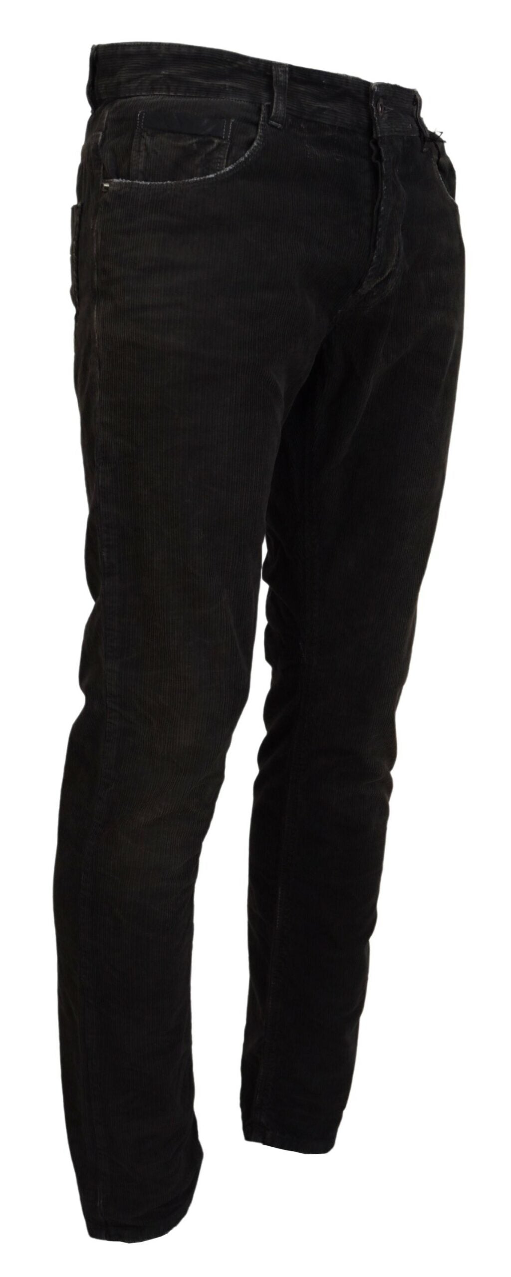 Costume National Grey Cotton Corduroy Men's Casual Jeans